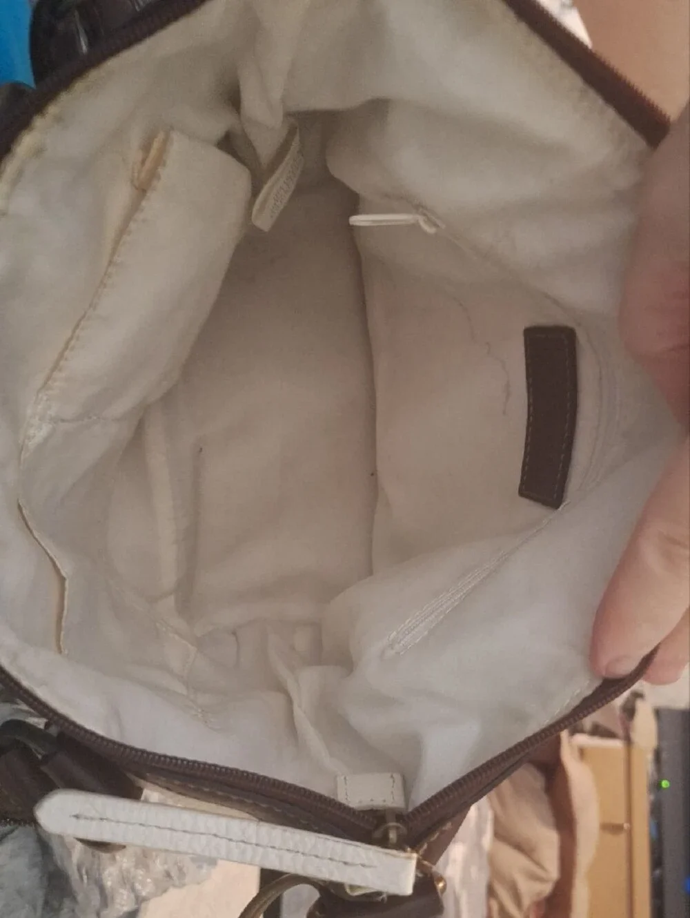 SAINT JOHN'SBAY White and Brown Leather Convertible Shoulder Bag